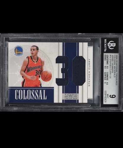 2009 NATIONAL TREASURES COLOSSAL STEPHEN CURRY ROOKIE PATCH /25 #10 BGS 9 Pop 3