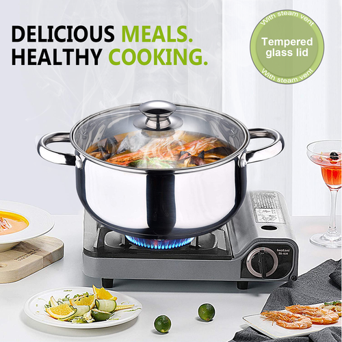 12Pc Stainless Steel Casserole Saucepan Stock Pot Set Kitchen Induction Cookware - Picture 2 of 6