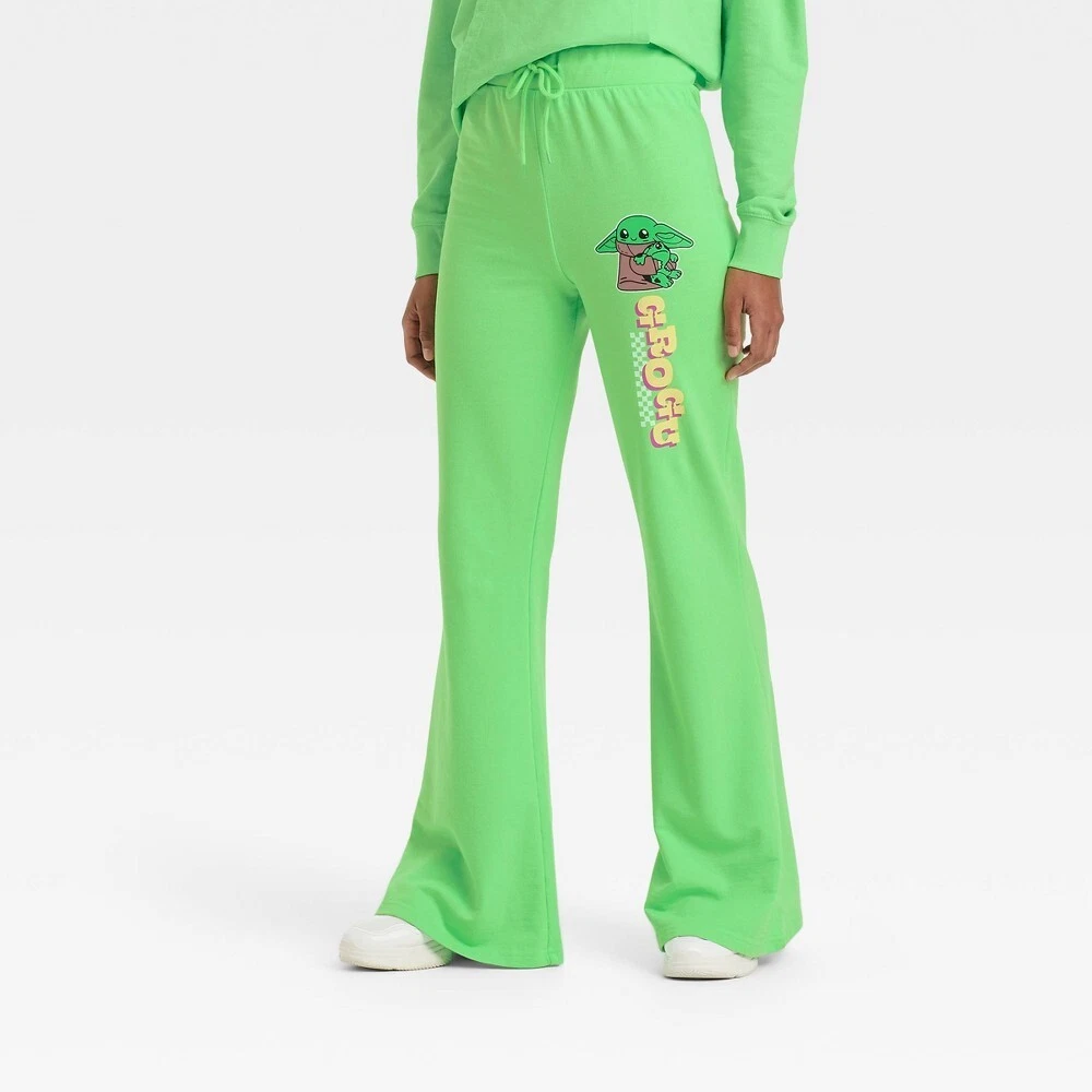 Women s Baby Yoda Grogu Wide Leg Graphic Pants Green Size XXL eBay