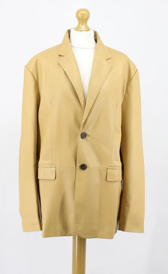 THE FRANKIE SHOP OLYMPIA WOMENS FAUX LEATHER JACKET UK XS/S BUTTER BROWN RRP£310