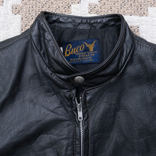 Giacca pelle uomo Buco J-100 vintage anni '50 Steerhide Cafe Racer taglia 38 - Foto 3 di 24