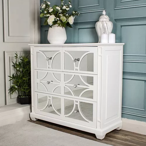 White and mirrored dresser outlet