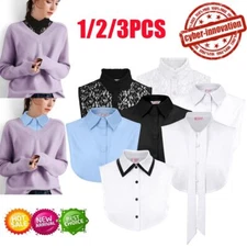 LOT Women Lace Fake False Collar Detachable Lapel Shirt Blouse Choker Necklace