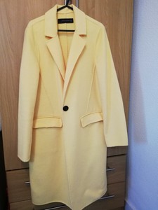 yellow wool coat zara