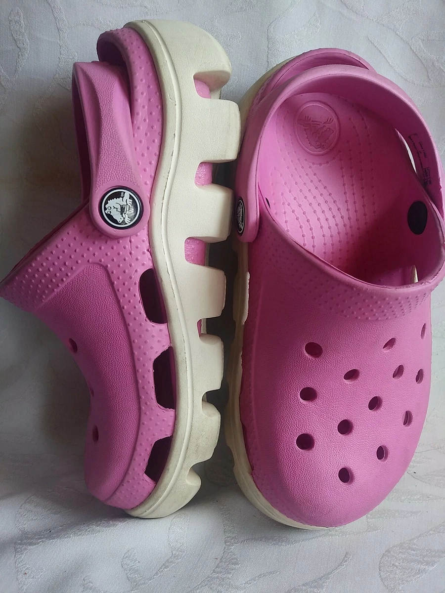 Kids Sport Crocs Duet Sport Clog Big Kids J Size 1 Pink White eBay