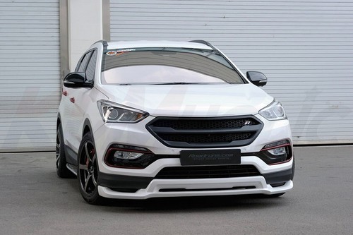 GLOSS BLACK Roadruns Replacement Radiator Grille for Hyundai Santa Fe 2017-2018 - Picture 8 of 13