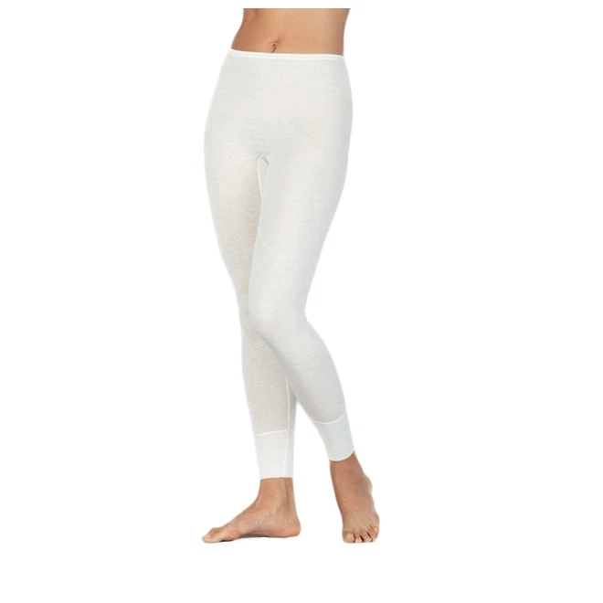 Unisex Angora Wool Leggings, Stretching Thermal Long Johns, White