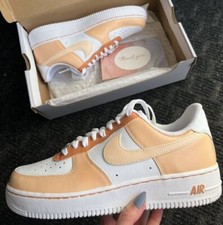 Orange 'Dreamsicles' Tones Nike Air Force 1 Custom Shoes White Mens Womens Kids