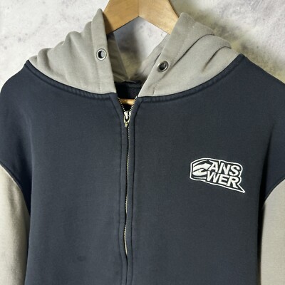 Answer Racing Hoodie Sweatshirt Mens 2XL 26x29.5 Black Y2k Motocross