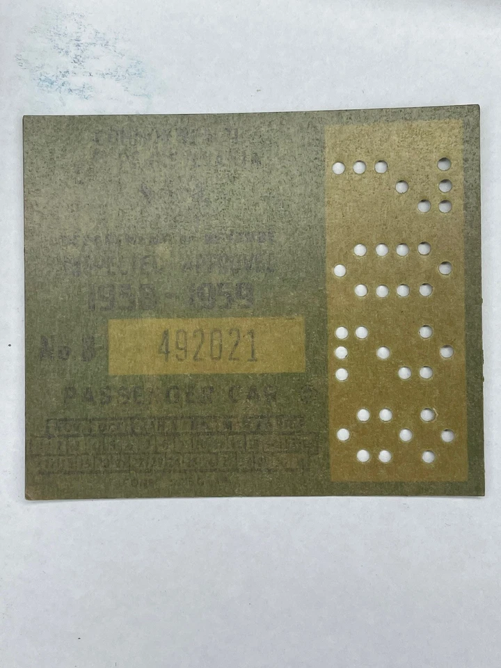 1958 1959 Adesivo de Inspeção Pensilvânia com TITULAR Pa VTG NÃO EMITIDO Carro de Passageiros - Imagem 4 de 4