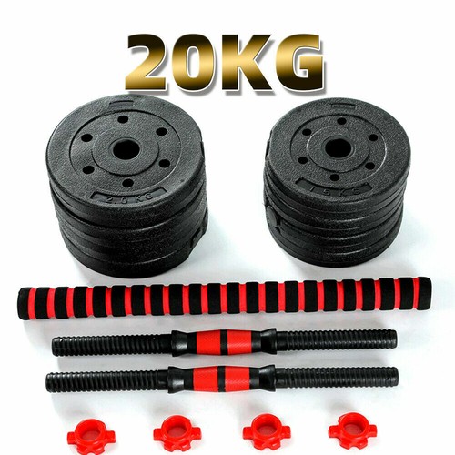 Adjustable Rubber Dumbbell Set Barbell Home GYM Fitness Workout Weights Exercise - Picture 9 of 13