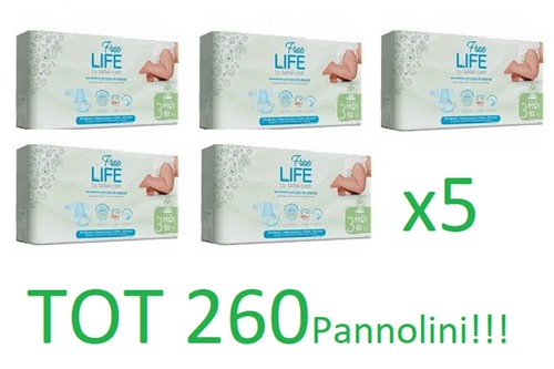 Free Life Baby Windel Größe 3 Stück 52 Gewicht (4-9 kg) Angebot 5 Packungen