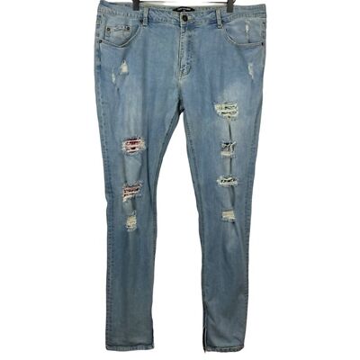 Serenede Ripped Jeans Womens Size 40 Zipper Leg Pants