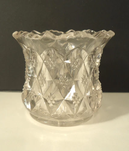 Fostoria Glass Sylvan #1119 Elegant Glass Toothpick Holder Clear Circa 1902