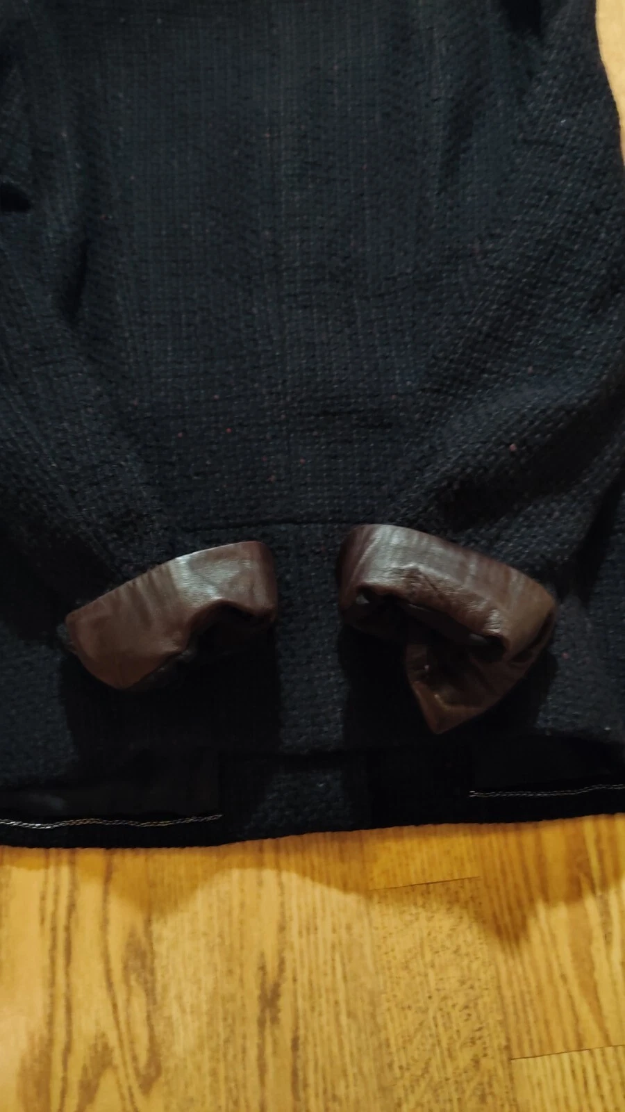 Giacca blazer vintage 2001 Chanel donna tweed pelle lana tg 46