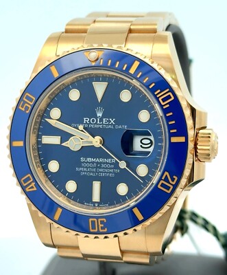 Pre-Owned Rolex Submariner Date 41mm 126618LB 18k Yellow Gold Watch S16434,  B/P