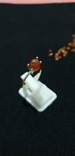 Spessartine Mandarin Garnet Raw Ring 925 Silver Raw Solitaire Unisex Ring.