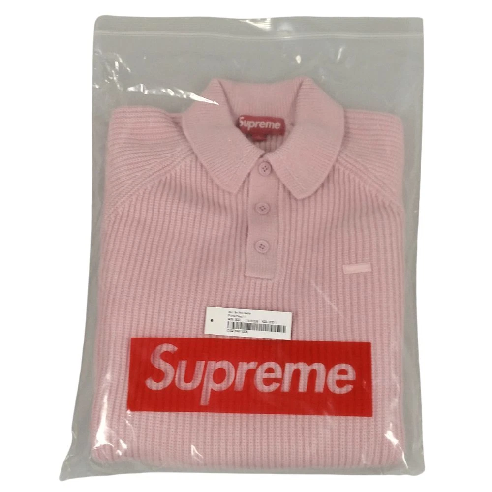 Pull polo rose petite boîte SUPREME 24AW S authentique / 35376