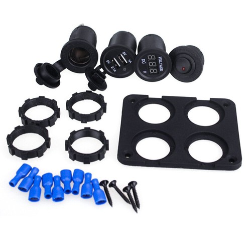 12V Car Dual USB Adapter Charger Switch Panel Cigarette Lighter Socket Charger - Picture 7 of 11