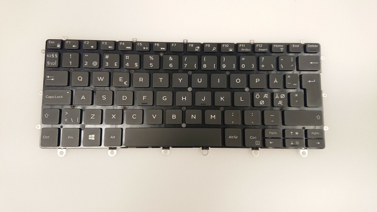 Dell XPS 13 9365 2in1 Laptop Backlit Keyboard Nordic Layout