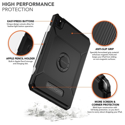 Rokform RUGGED iPad Polycarbonate Phone Case : BLACK - Picture 2 of 4