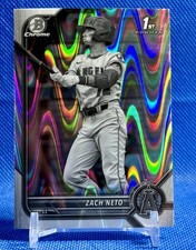 2022 Bowman Draft Chrome Zach Neto Black & White RayWave Refractor Angels