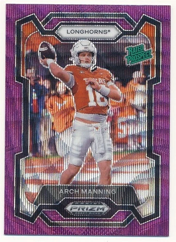 ARCH MANNING 2024 PANINI PRIZM DRAFT #192 RC PURPLE WAVE PRIZMS TEXAS MINT SP