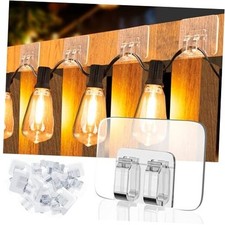 24 PCS Hooks for Outdoor String Lights Clips, Heavy Duty Cable X Large 24P