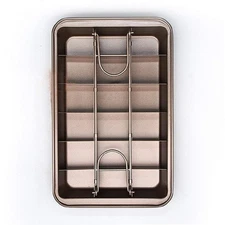 12.2x7.9'' Brownie Pans with Dividers Square Brownie Mold Cake Bread Bakeware