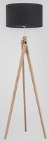Dreibein Stehleuchte Holz Stoff Modern E27 160 Cm Tripod Stehlampe Wohnzimmer