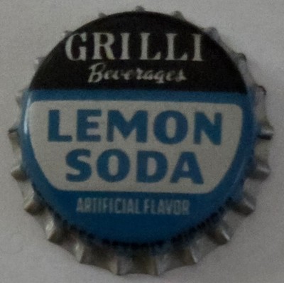 Vintage GRILLI LEMON SODA Cork Lined bottle cap; 1960s; Unused; NOS; Detroit, MI