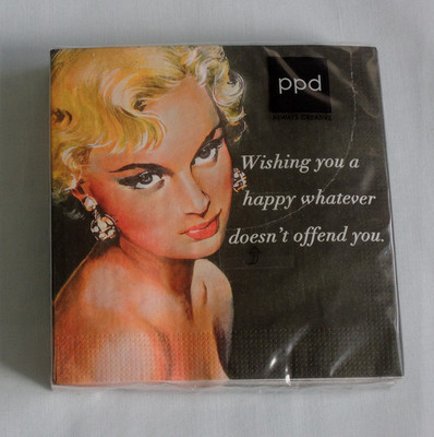 20 Servietten happy Whatever Frau englisch 1 Packung OVP Cocktailservietten ppd