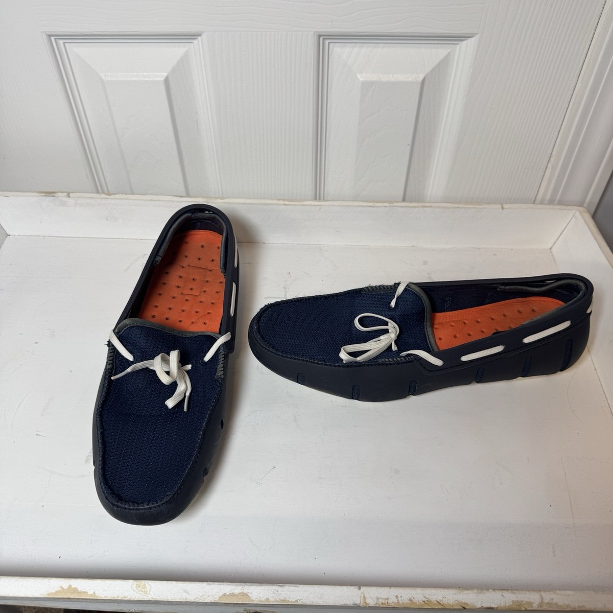 Swims Lace Loafer Boat Shoes Mesh Navy Men display picture 1