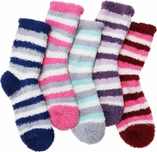Womens Fuzzy Socks Fluffy Slipper Cozy Cabin Winter Soft Fleece Warm Comfy Thick