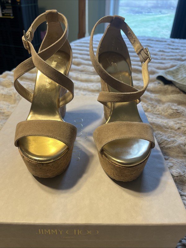 Authentic jimmy choo wedge sandals Size 37