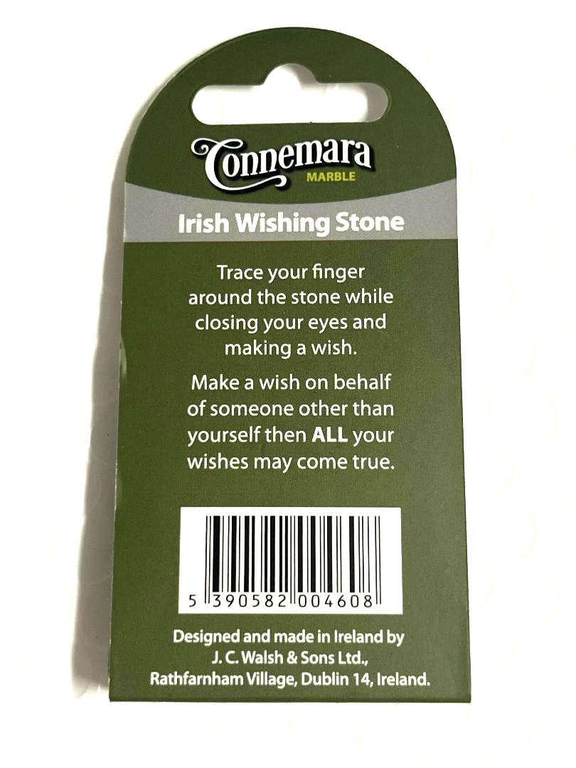 J.C. Walsh, DUBLIN, Connemara Marble Irish SHAMROCK WISHING STONE SET/6