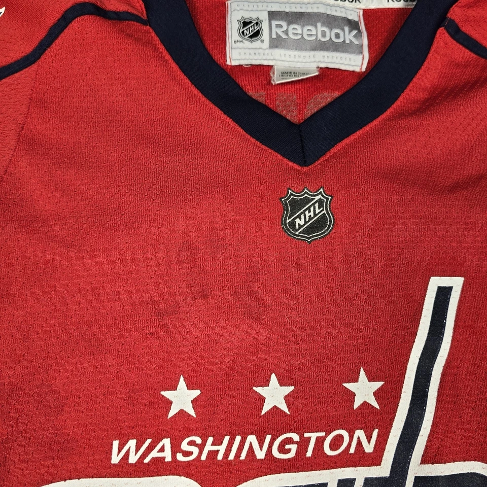 Camiseta Reebok Alexander Ovechkin Juvenil L/XL Washington Capitals NHL Roja Hockey Foto 4 de 4