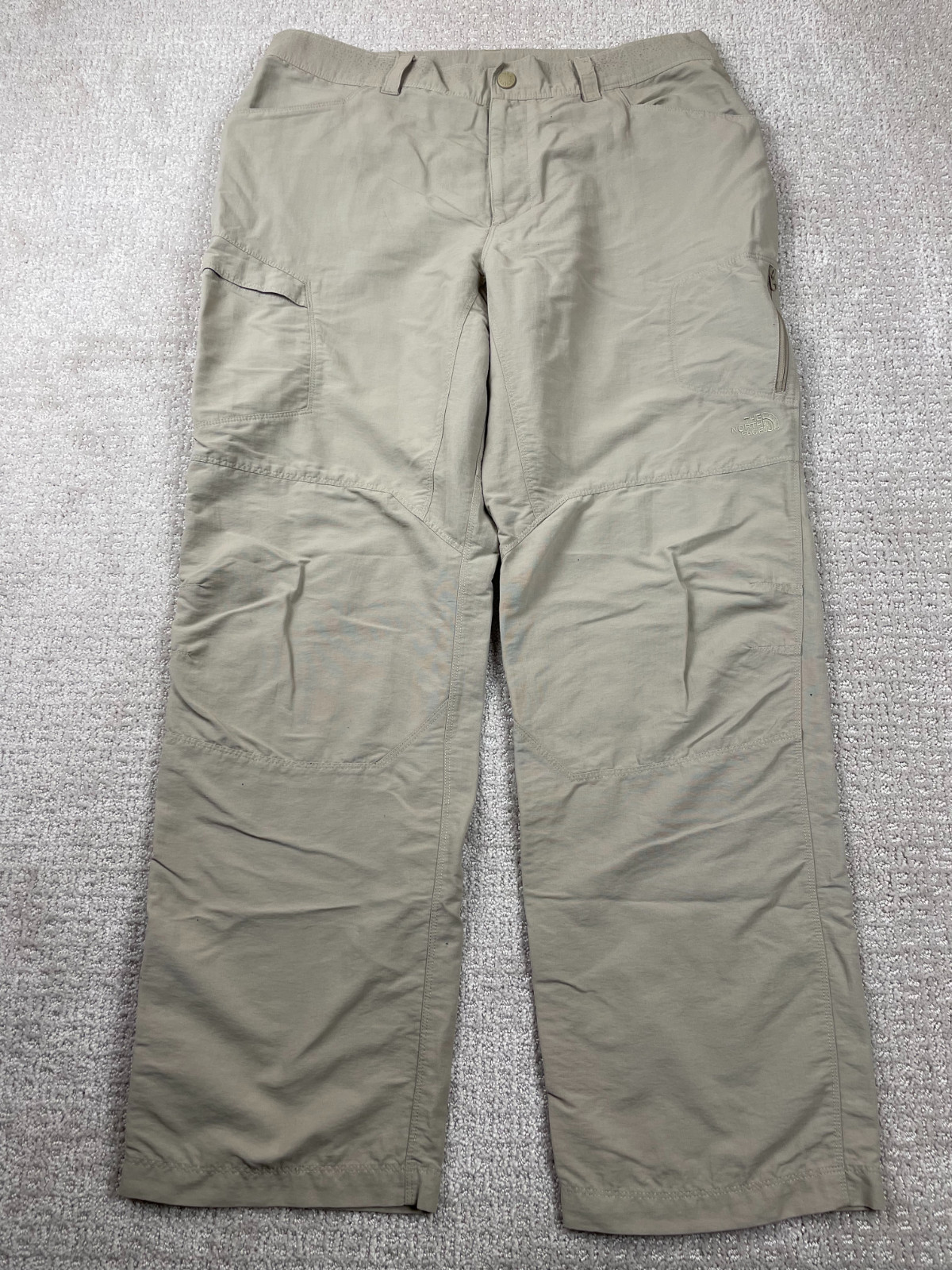 The North Face Pants Mens 36 Beige Tan Straight Leg Cargo Nylon Stretch Outdoors