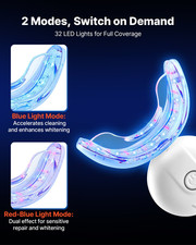 VEVOR Teeth Whitening Kit w/ LED Light, Gel Syringes  U-Shaped Tray, 32 LED