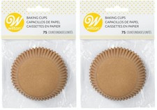 Wilton Unbleached Paper Baking Cups - 75 Pack, Cupcake Muffin Liners 2-Pack 