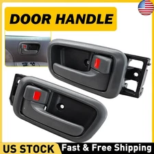 For 2000-2006 Toyota Tundra 2X Interior Door Handle & Bezel Front LH & RH Gray