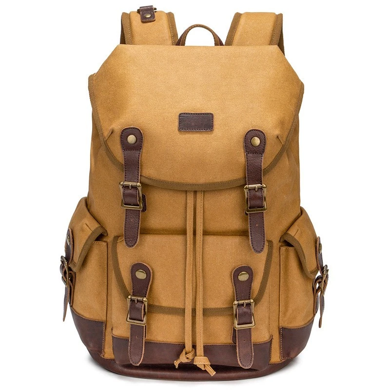 35L lightweight canvas travel hiking backpack for unisex with waterproof