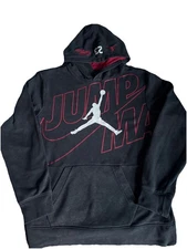 NIKE AIR JORDAN Jumpman logo black Hoodie Sweatshirt youth XL