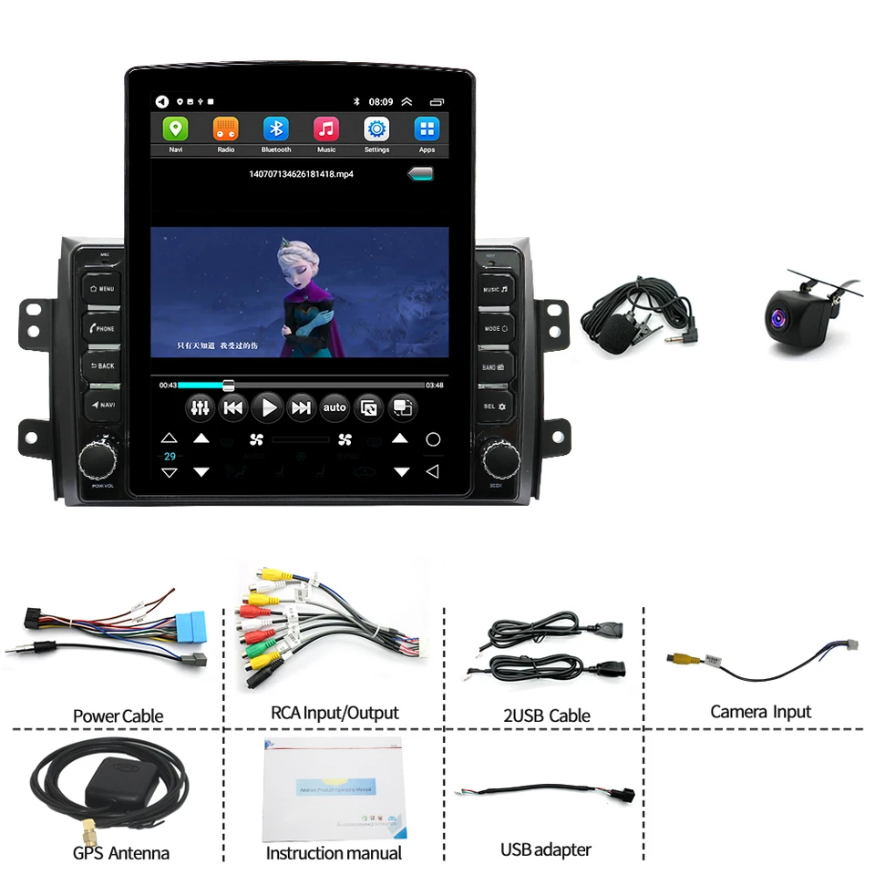 4+64GB 9.7"Android 14 Car Stereo Radio Carplay GPS WiFi For Suzuki SX4 2006-2013 Foto 2 de 4
