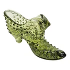 Vintage Fenton Glass Colonial Green Hobnail Cat Head Slipper/Shoe 5.75"
