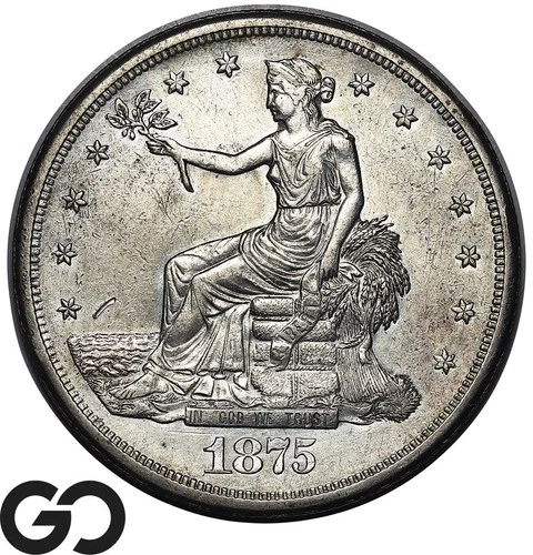 1875-S Trade Dollar, Nice Choice Uncirculated++ Tough Collector Type