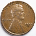 1933-D Extremely Fine (XF) Lincoln Wheat Penny Cent, Denver Mint