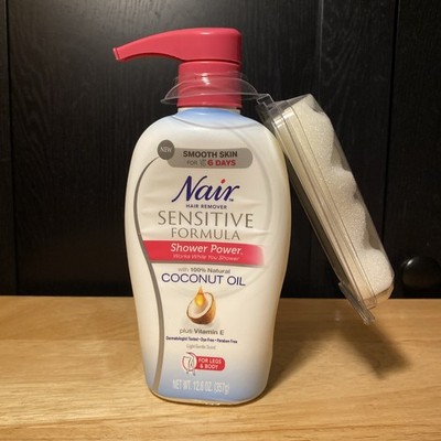  Nair Hair Remover Sensitive Formula Shower Power Coconut Oil & Vitamin E