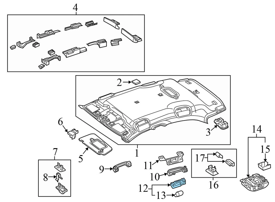Mercedes-Benz GLS350D 2017 - luz interior manija techo trasero izquierdo Foto 3 de 4
