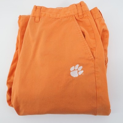 Pennington Baileys Clemson Football Mens Orange Cargo Pants Paw Logo Size 36x28